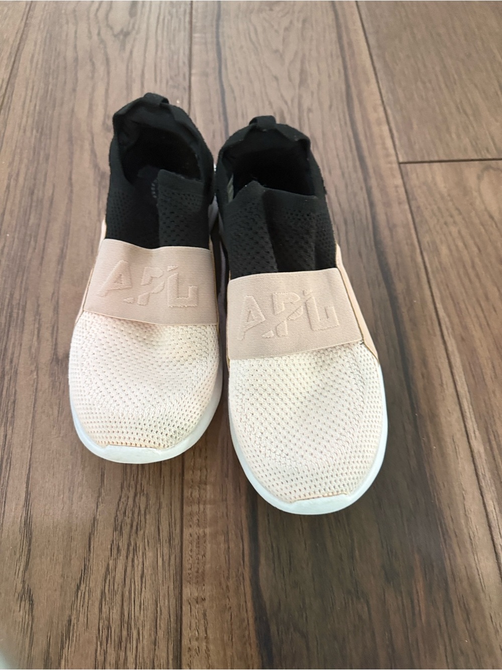 APL Slip-On Knit Sneakers in Blush and Black